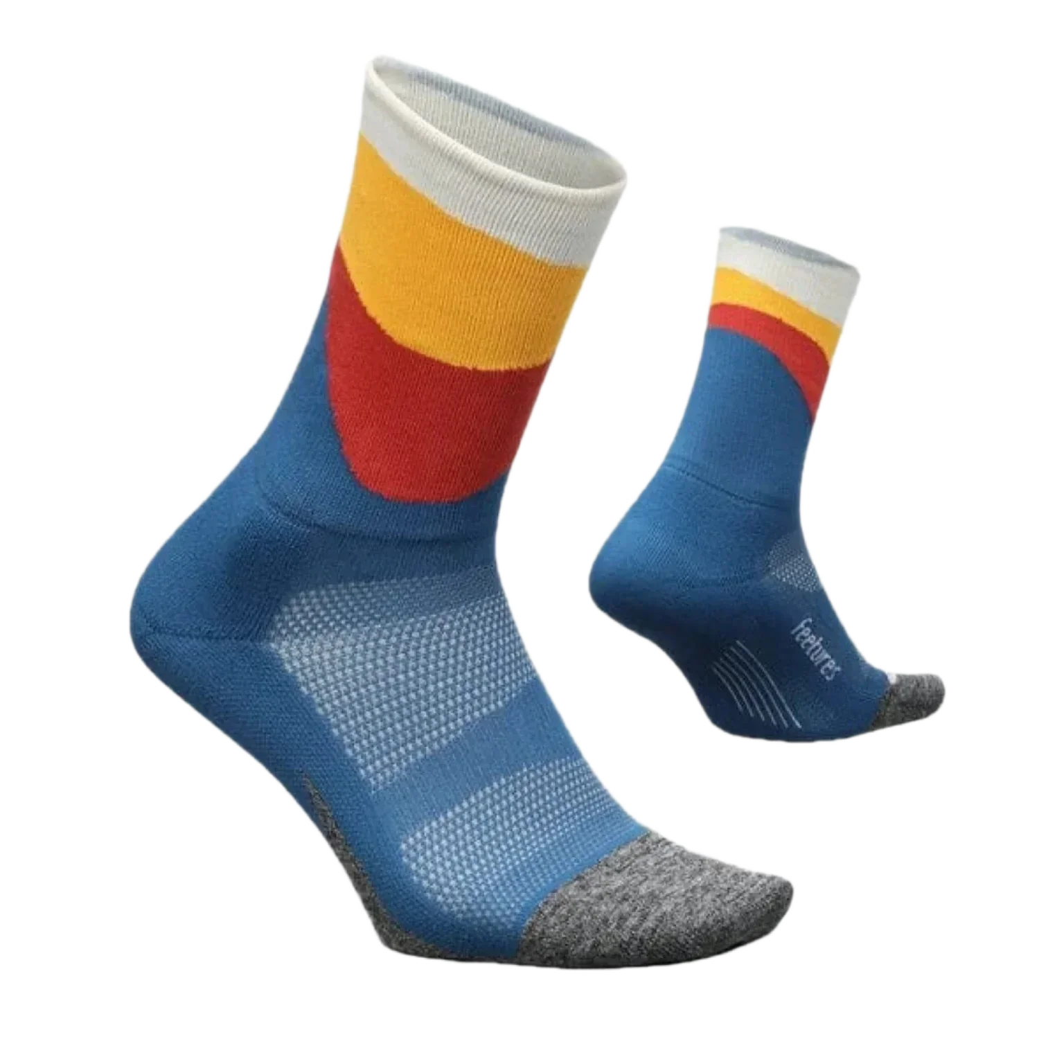 Feetures 06. SOCKS - MENS SOCKS - MENS SOCKS CREW Men's Elite Light Cushion Mini Crew Socks RETROGRADE BLUE