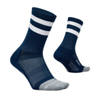 Feetures 06. SOCKS - MENS SOCKS - MENS SOCKS CREW Men's Elite Light Cushion Mini Crew Socks NAVY HIGH TOP STRIPE