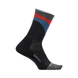 Feetures 06. SOCKS - MENS SOCKS - MENS SOCKS CREW Men's Elite Light Cushion Mini Crew Socks RETROGRADE BLACK