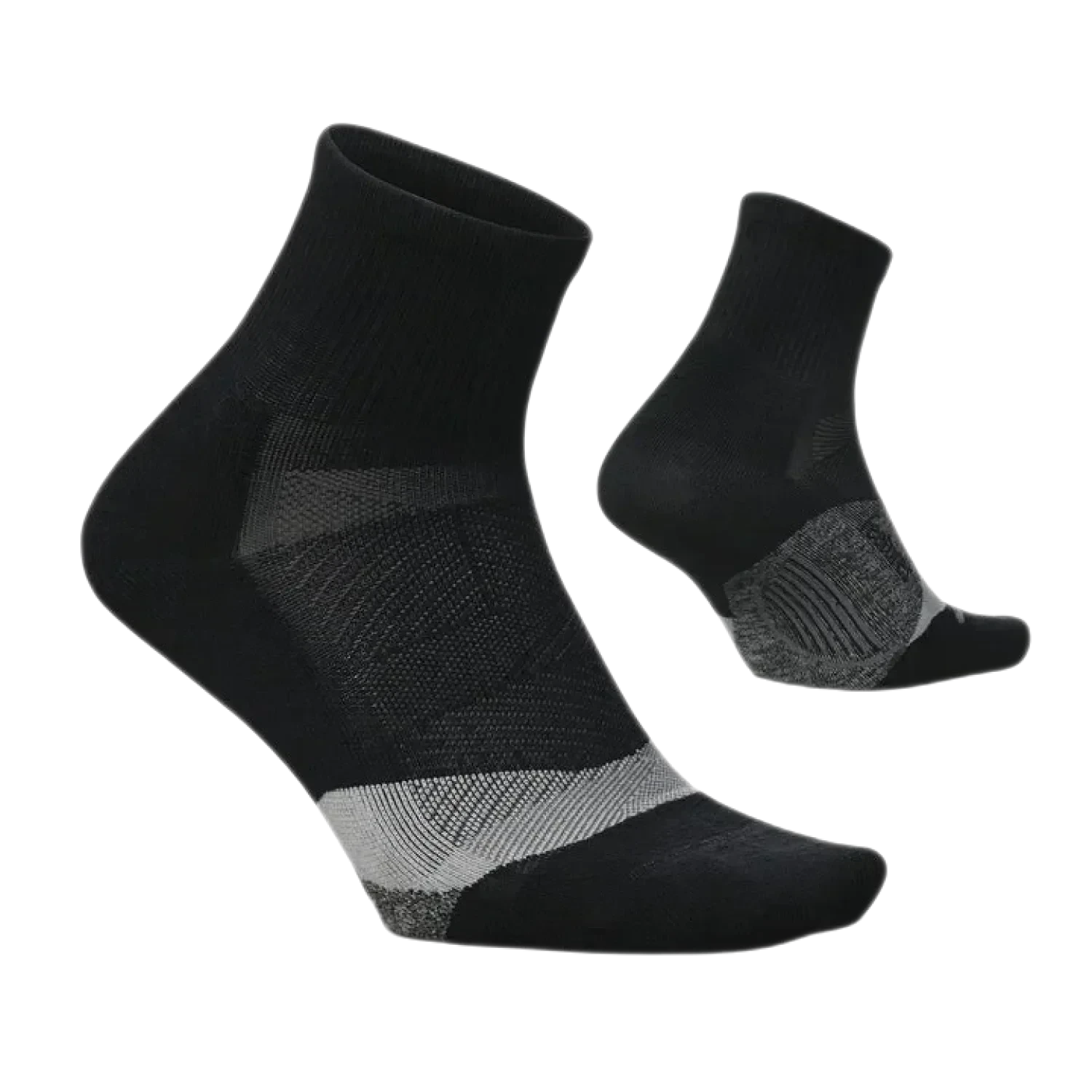 Feetures 06. SOCKS - MENS SOCKS - MENS SOCKS CREW Men's Elite Light Cushion Quarter BLACK