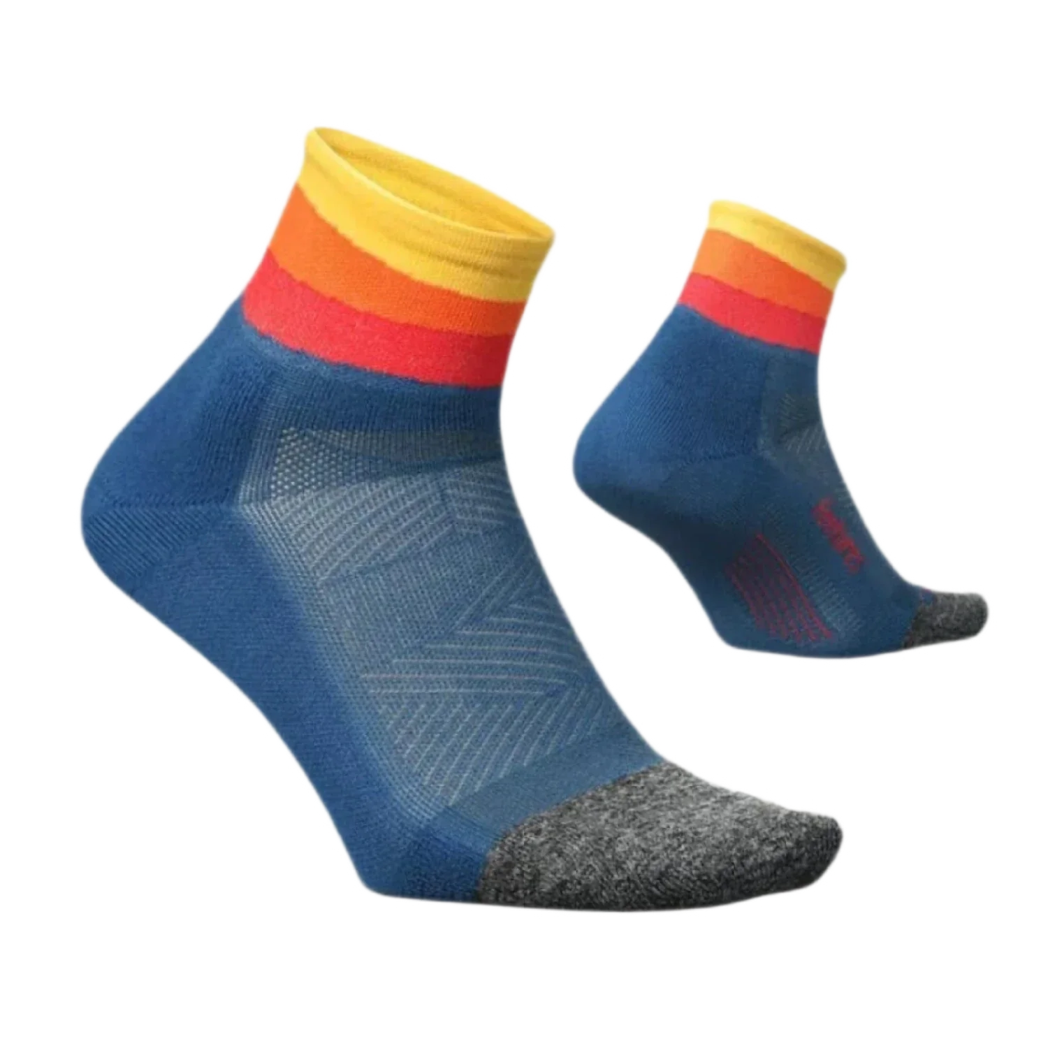 Feetures 06. SOCKS - MENS SOCKS - MENS SOCKS CREW Men's Elite Light Cushion Quarter SOLAR ASCENT