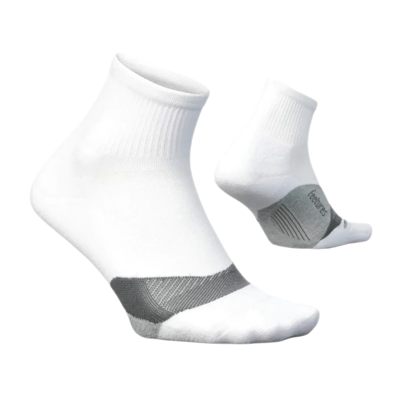 Feetures 06. SOCKS - MENS SOCKS - MENS SOCKS CREW Men's Elite Light Cushion Quarter WHITE (S24)