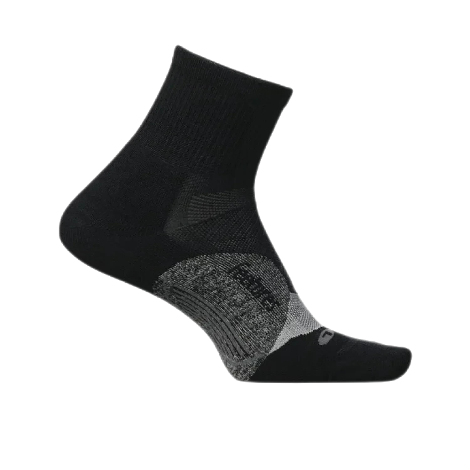 Feetures 06. SOCKS - MENS SOCKS - MENS SOCKS CREW Men's Elite Light Cushion Quarter BLACK