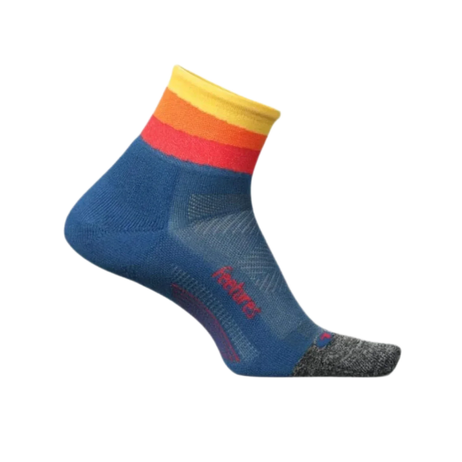 Feetures 06. SOCKS - MENS SOCKS - MENS SOCKS CREW Men's Elite Light Cushion Quarter SOLAR ASCENT