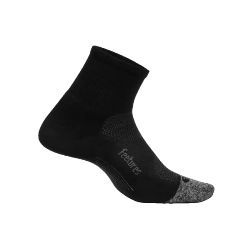 Feetures 06. SOCKS - MENS SOCKS - MENS SOCKS CREW Men's Elite Light Cushion Quarter BLACK