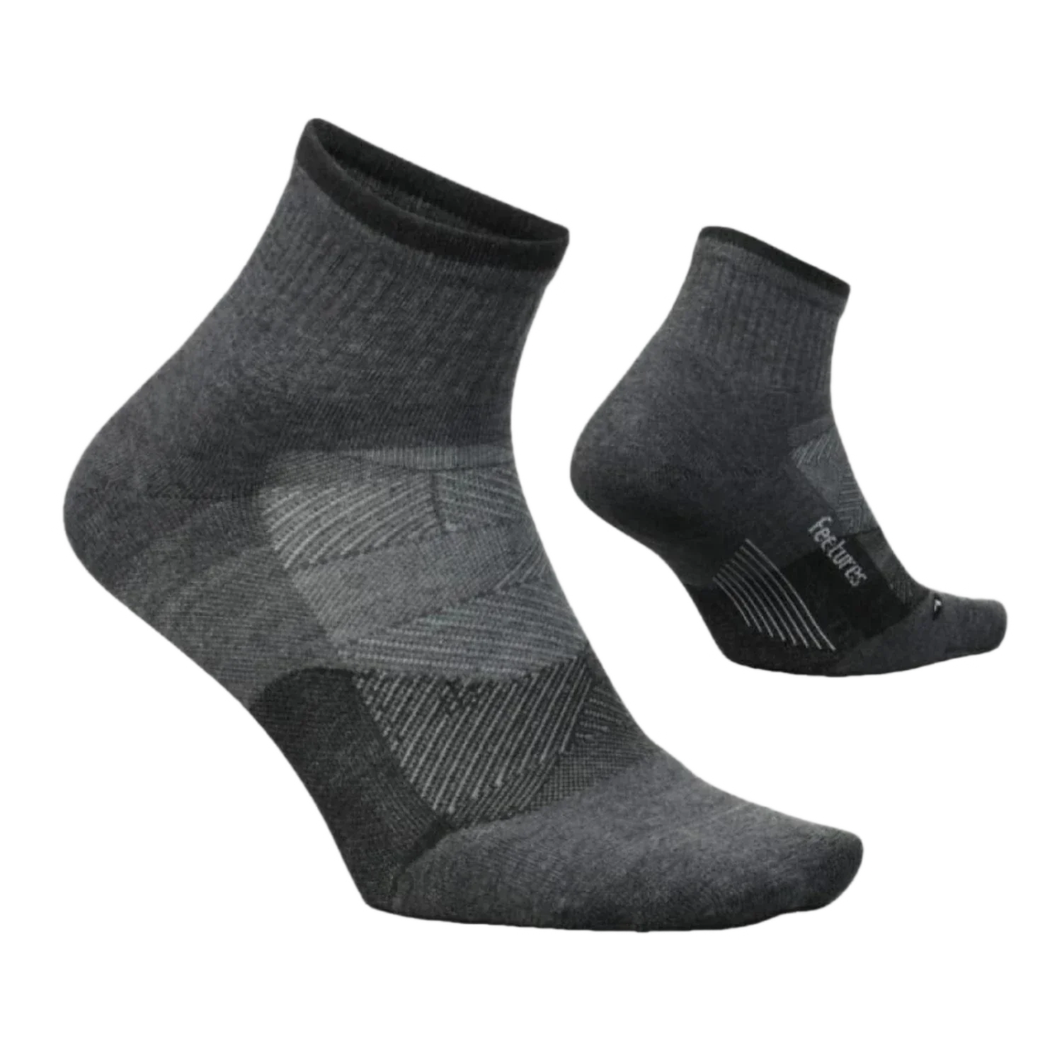 Feetures 06. SOCKS - MENS SOCKS - MENS SOCKS CREW Men's Elite Trail Max Cushion Quarter GRAY