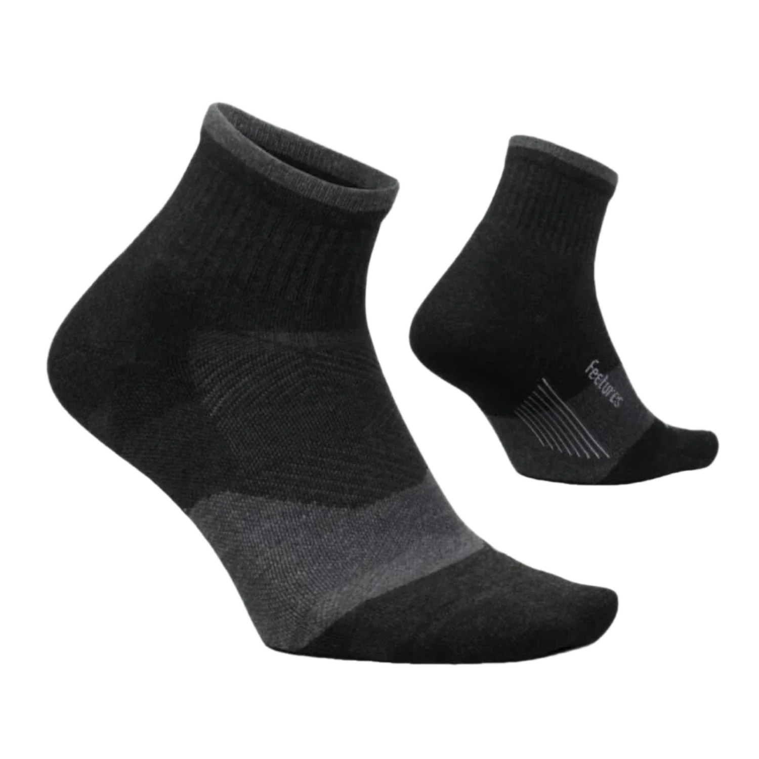 Feetures 06. SOCKS - MENS SOCKS - MENS SOCKS CREW Men's Elite Trail Max Cushion Quarter CHARCOAL