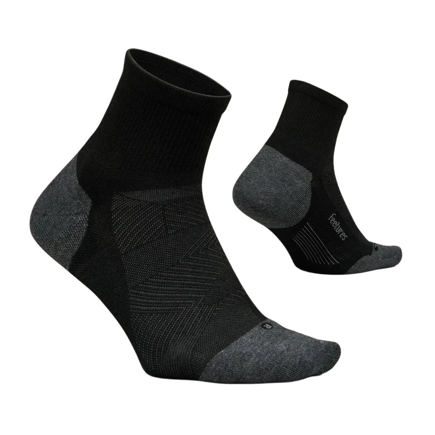 Feetures 06. SOCKS - MENS SOCKS - MENS SOCKS LOW Men's Elite Trail Max Cushion Quarter BLACK