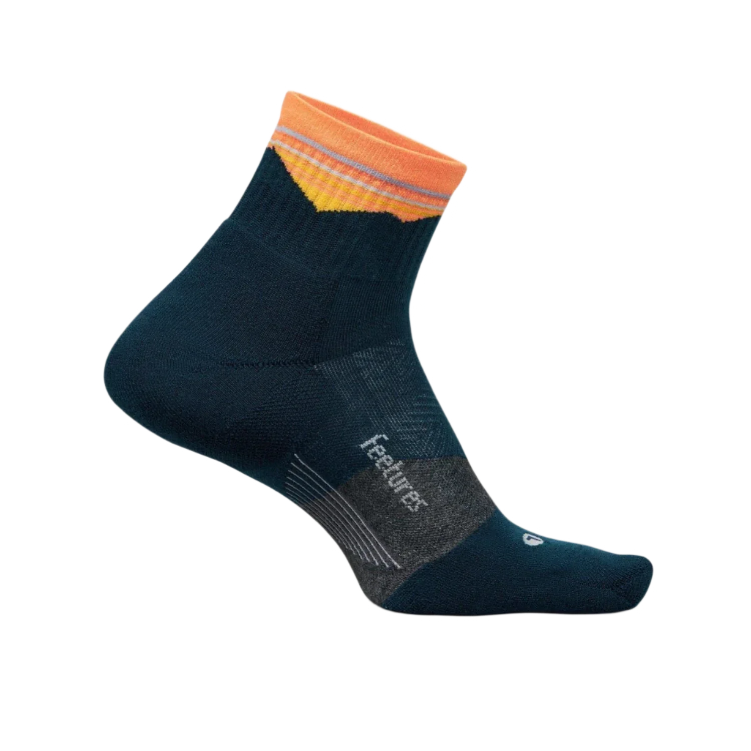 Feetures 06. SOCKS - MENS SOCKS - MENS SOCKS CREW Men's Elite Trail Max Cushion Quarter Socks BLUE RIDGE NAVY