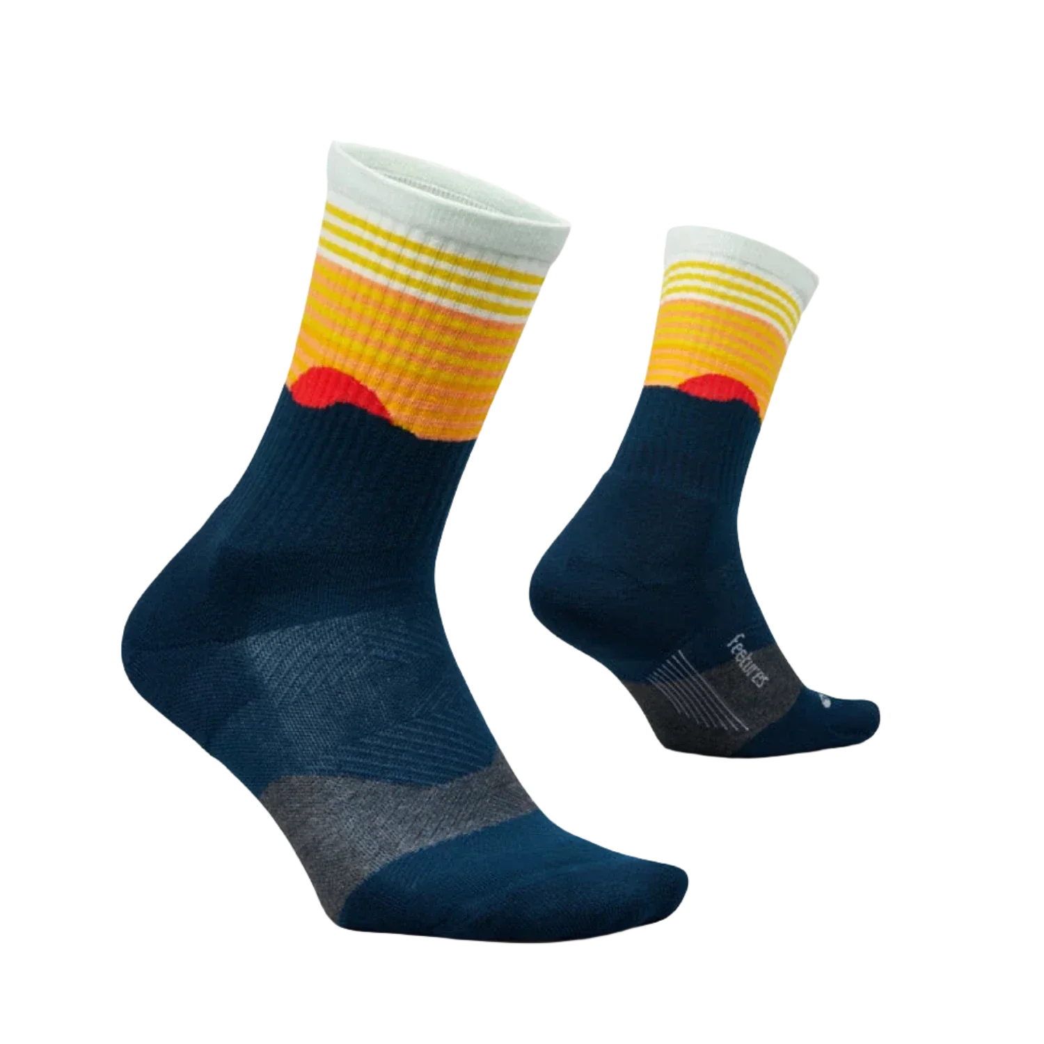 Feetures 06. SOCKS - MENS SOCKS - MENS SOCKS LOW Men's Trail Mini Crew Max Cushion Sock BLUE RIDGE NAVY