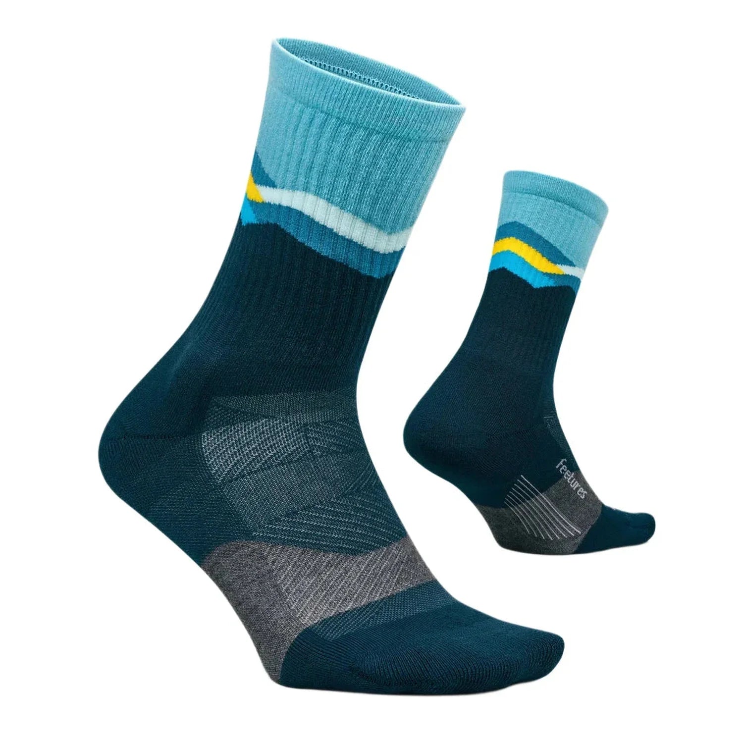 Feetures 06. SOCKS - MENS SOCKS - MENS SOCKS LOW Men's Trail Mini Crew Max Cushion Sock MOUNTAIN HIGH BLUE