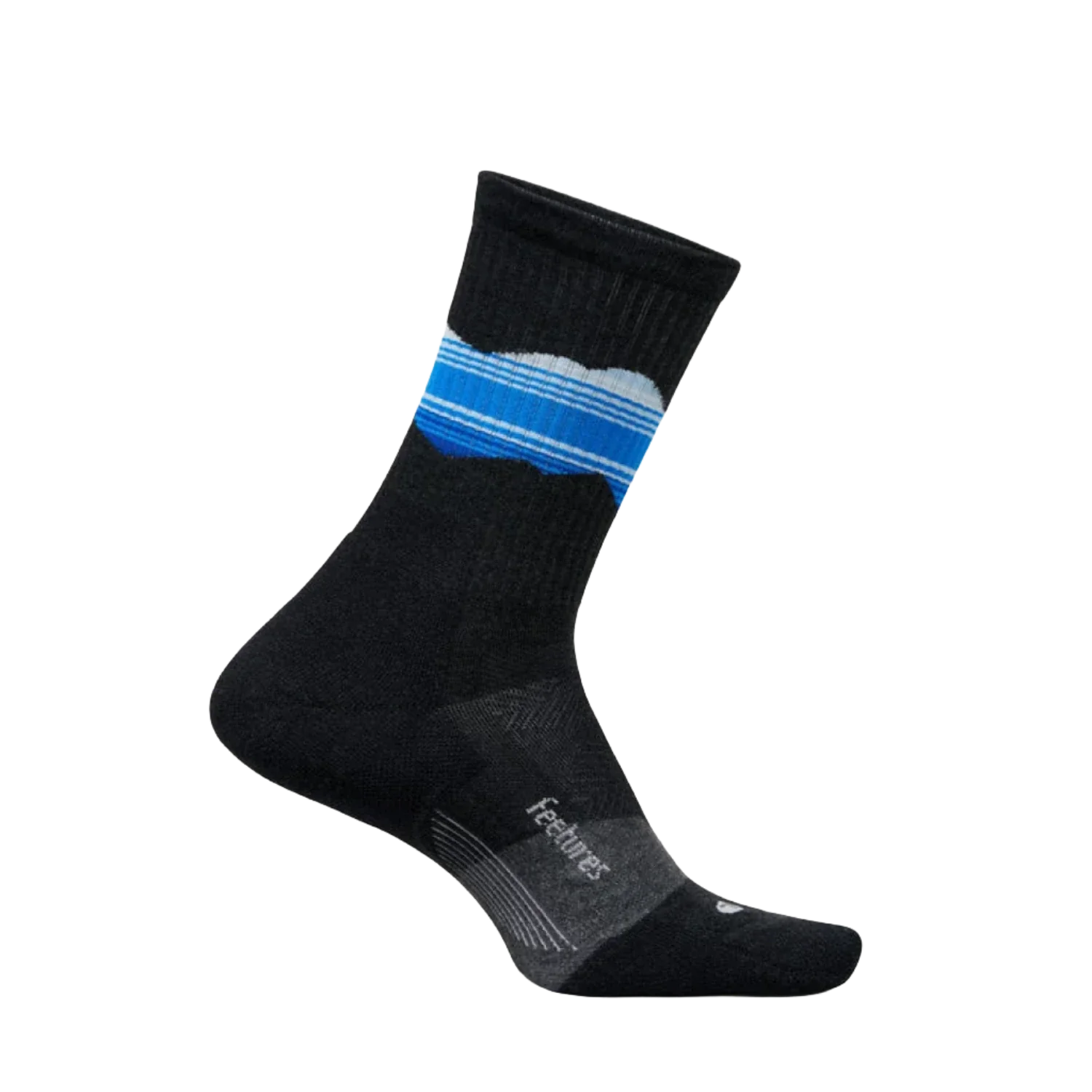 Feetures 06. SOCKS - MENS SOCKS - MENS SOCKS LOW Men's Trail Mini Crew Max Cushion Sock BLUE RIDGE CHARCOAL