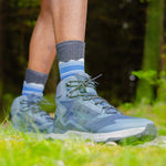 Feetures 06. SOCKS - MENS SOCKS - MENS SOCKS LOW Trail Mini Crew Max Cushion Sock BLUE RIDGE CHARCOAL