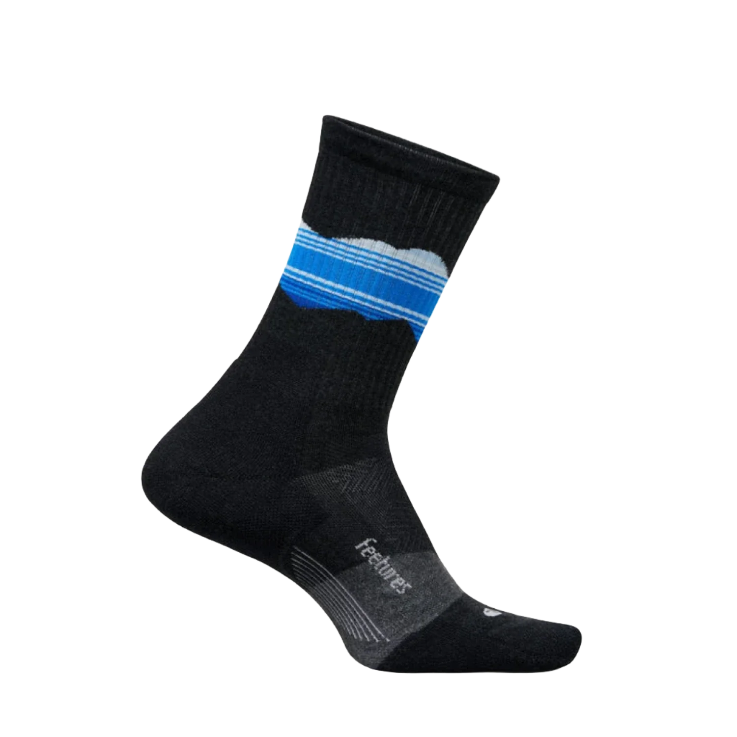 Feetures 06. SOCKS - MENS SOCKS - MENS SOCKS LOW Trail Mini Crew Max Cushion Sock BLUE RIDGE CHARCOAL