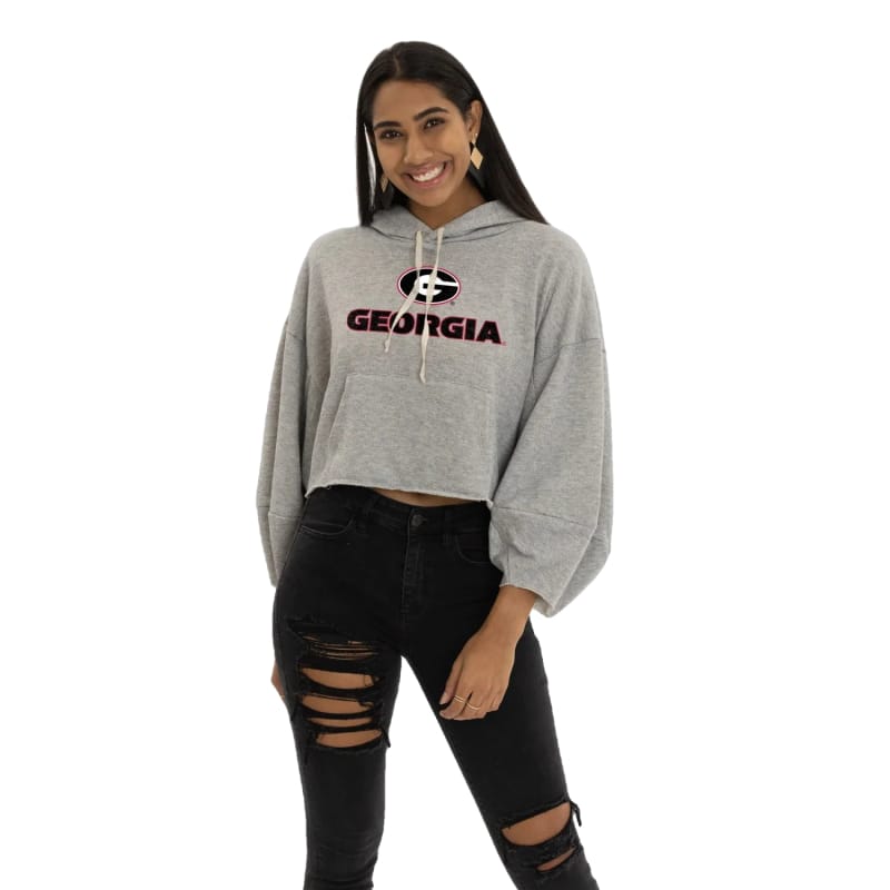 Flying Colors Apparel 02. WOMENS APPAREL - WOMENS HOODIES|SWEATERS - WOMENS PO SWEATERS Women's UGA Delilah Hoodie HEATHER