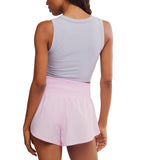FP Movement 02. WOMENS APPAREL - WOMENS SHORTS - WOMENS SHORTS ACTIVE Women's Carpe Diem Shorts 6602 POWDER PINK