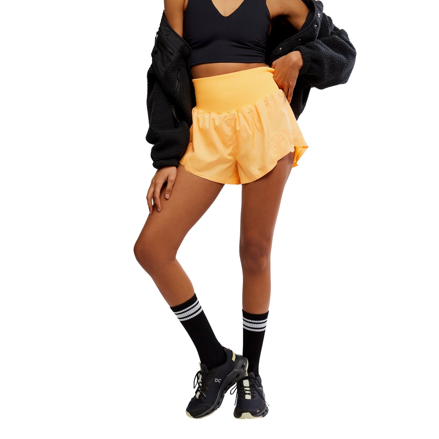 FP Movement 02. WOMENS APPAREL - WOMENS SHORTS - WOMENS SHORTS ACTIVE Women's Carpe Diem Shorts 8196 NEON CLEMENTINE