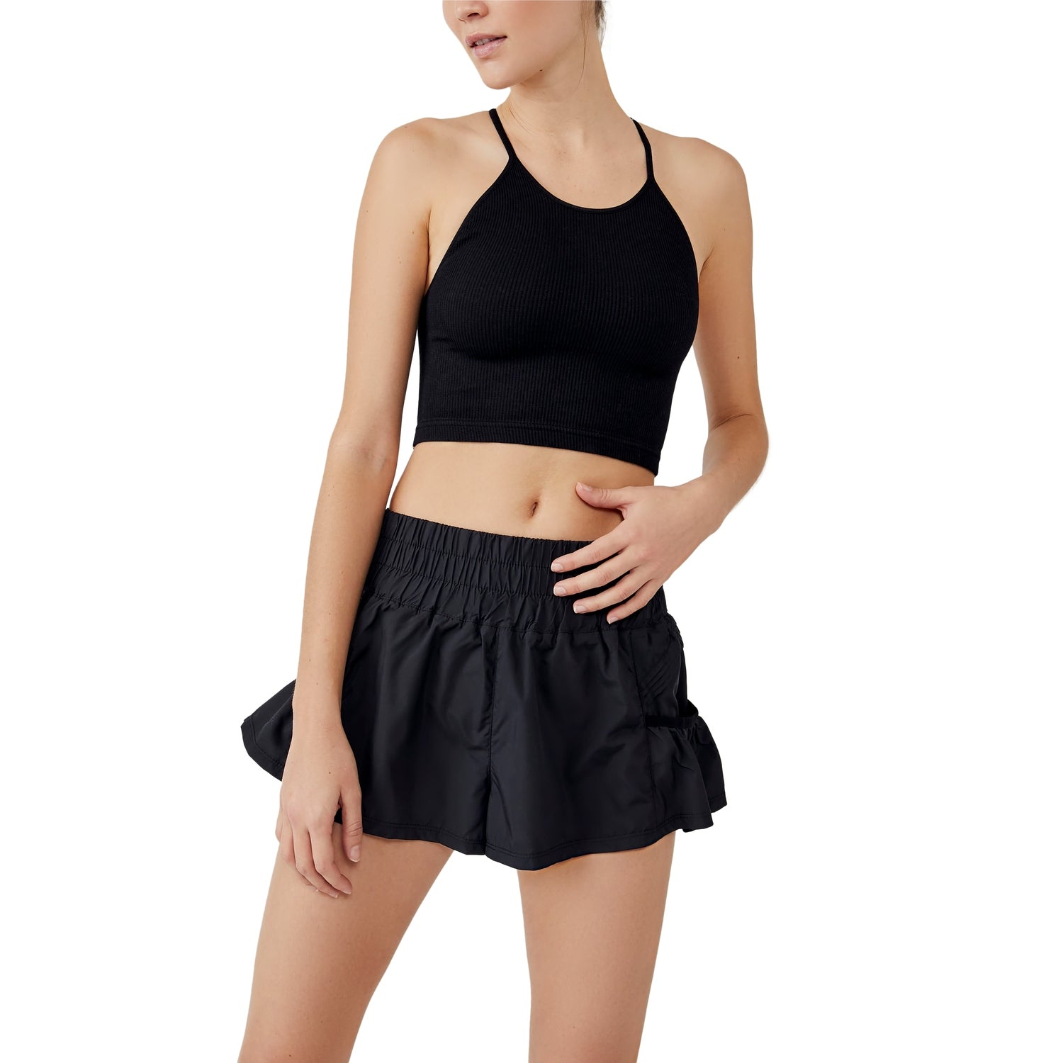 FP Movement 02. WOMENS APPAREL - WOMENS SHORTS - WOMENS SHORTS ACTIVE Women's Get Your Flirt On Short 0010 BLACK