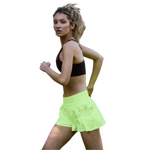 FP Movement 02. WOMENS APPAREL - WOMENS SHORTS - WOMENS SHORTS ACTIVE Women's Get Your Flirt On Short 7730 HIGHLIGHTER YELLOW