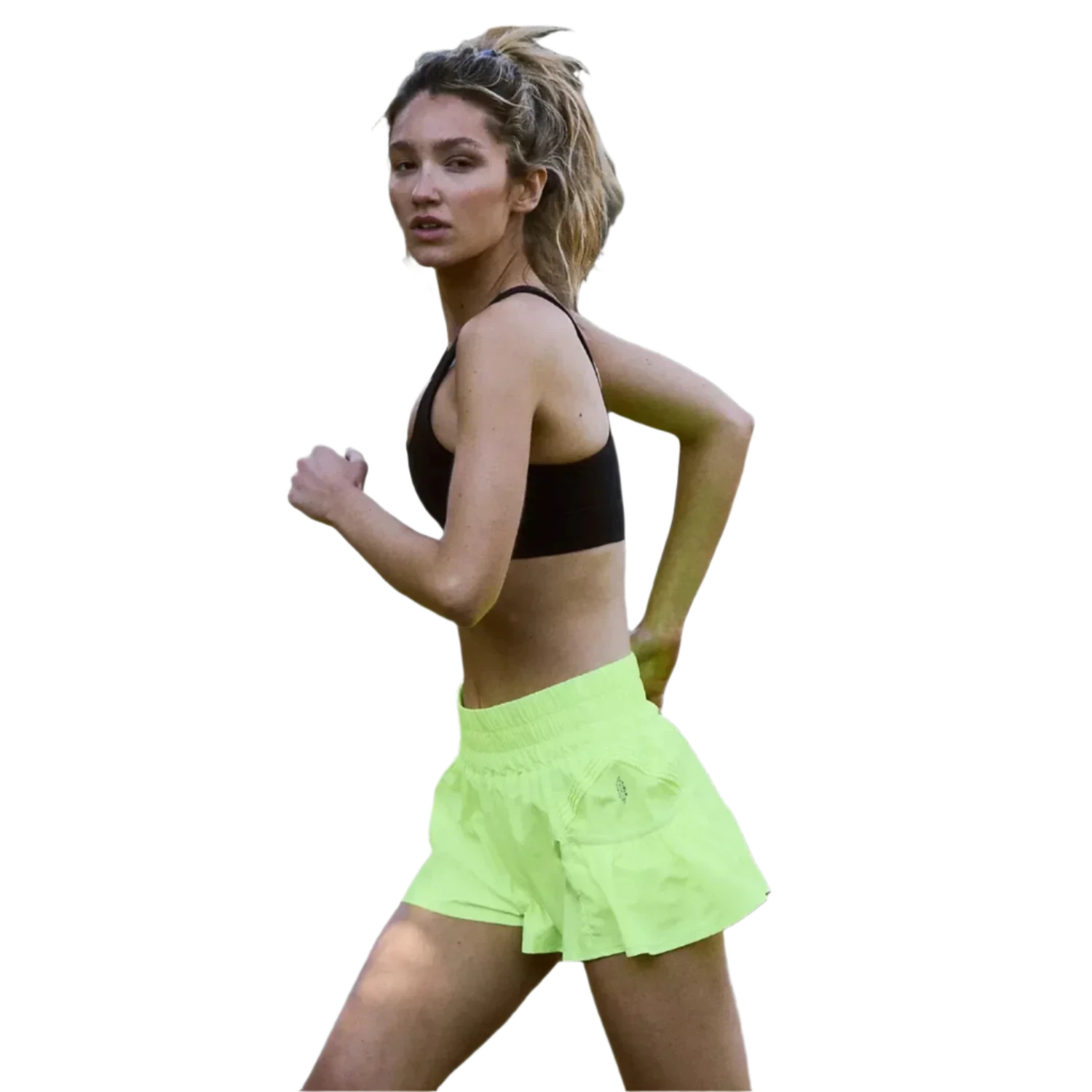 FP Movement 02. WOMENS APPAREL - WOMENS SHORTS - WOMENS SHORTS ACTIVE Women's Get Your Flirt On Short 7730 HIGHLIGHTER YELLOW