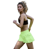 FP Movement 02. WOMENS APPAREL - WOMENS SHORTS - WOMENS SHORTS ACTIVE Women's Get Your Flirt On Short 7730 HIGHLIGHTER YELLOW