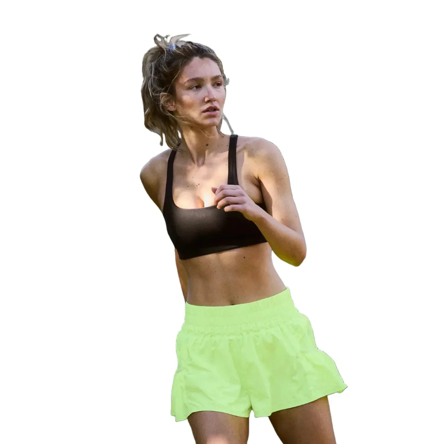 FP Movement 02. WOMENS APPAREL - WOMENS SHORTS - WOMENS SHORTS ACTIVE Women's Get Your Flirt On Short 7730 HIGHLIGHTER YELLOW