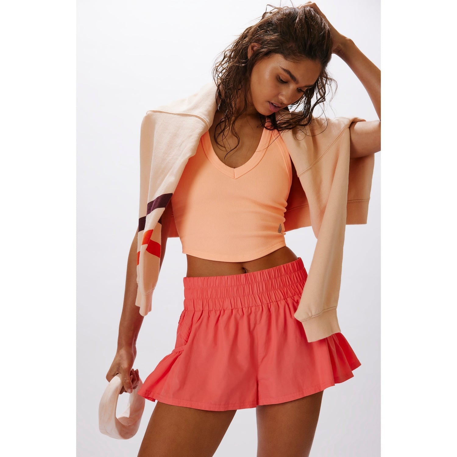 FP Movement 02. WOMENS APPAREL - WOMENS SHORTS - WOMENS SHORTS ACTIVE Women's Get Your Flirt On Short 8005 NEON CORAL