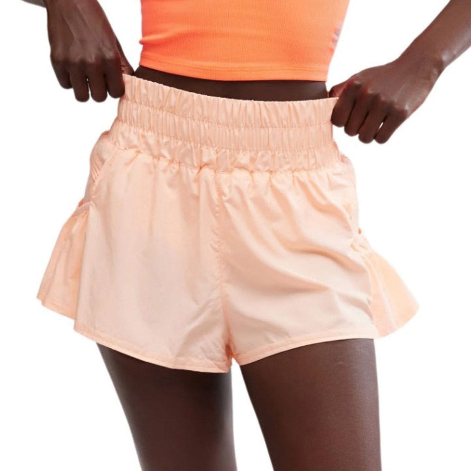 FP Movement 02. WOMENS APPAREL - WOMENS SHORTS - WOMENS SHORTS ACTIVE Women's Get Your Flirt On Short 8816 PASTEL PEACH