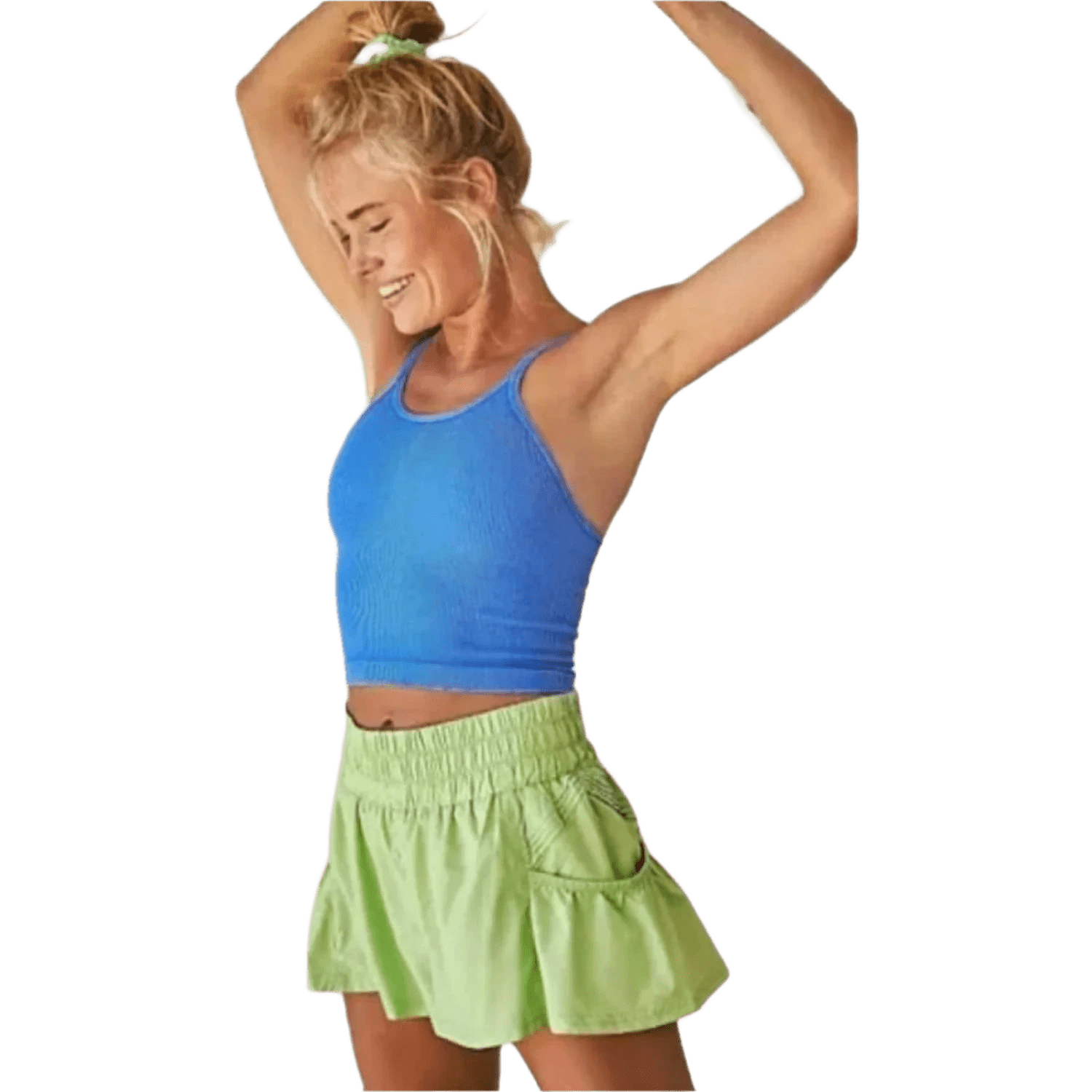 FP Movement 02. WOMENS APPAREL - WOMENS SHORTS - WOMENS SHORTS ACTIVE Women's Get Your Flirt On Short DISCO LIME