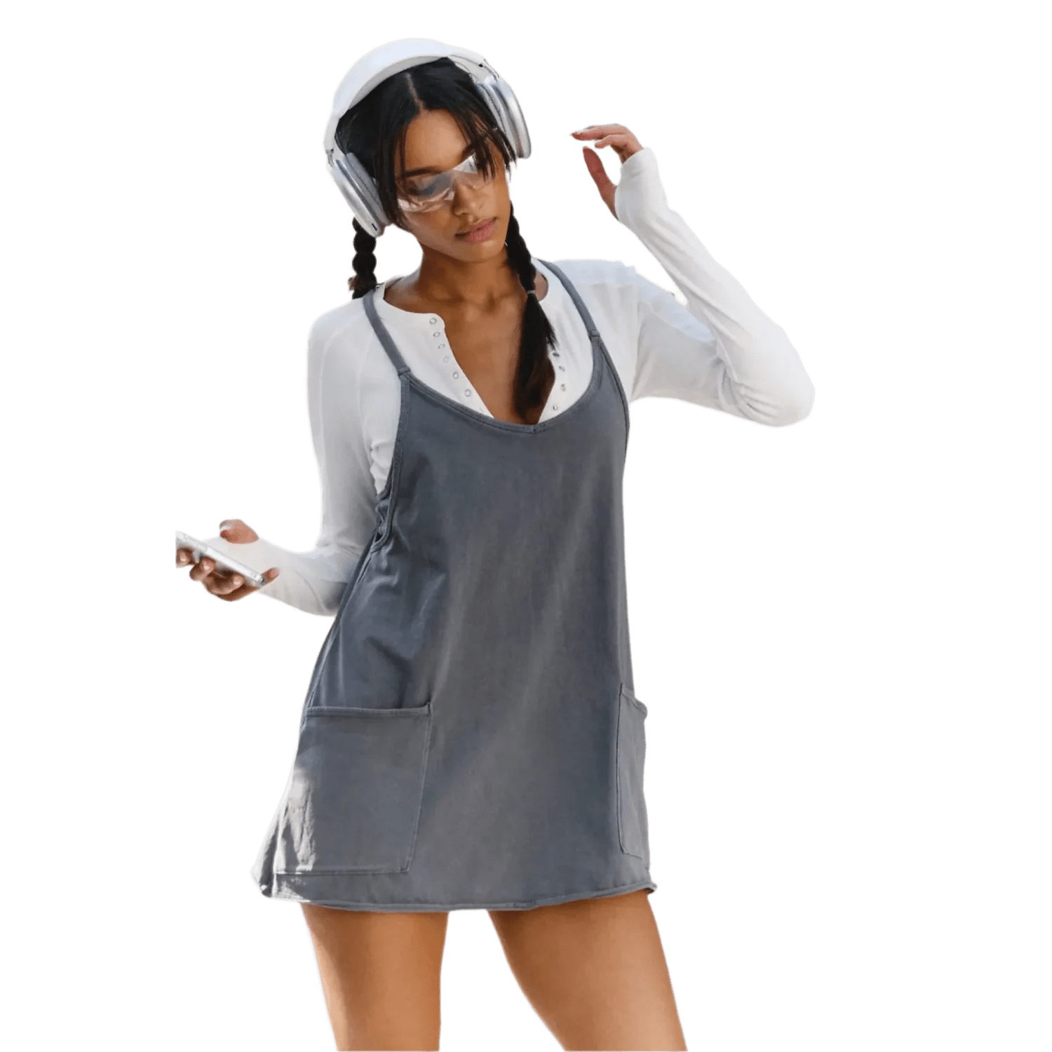 FP Movement 02. WOMENS APPAREL - WOMENS DRESS|SKIRT - WOMENS DRESS ACTIVE Women's Hot Shot Mini Dress 0052 GUNMETAL