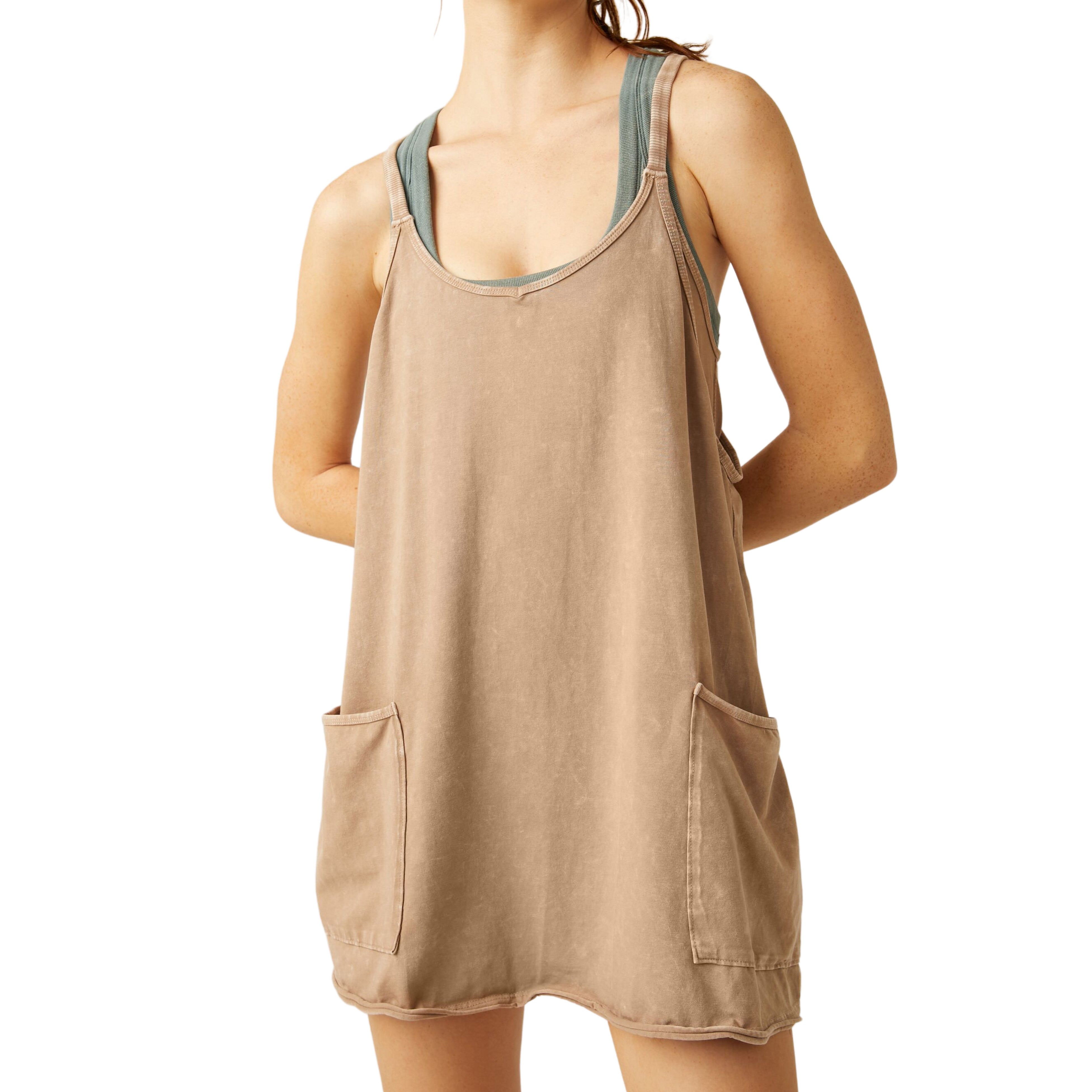 FP Movement 02. WOMENS APPAREL - WOMENS DRESS|SKIRT - WOMENS DRESS ACTIVE Women's Hot Shot Mini Dress 2224 MOCHA LATTE