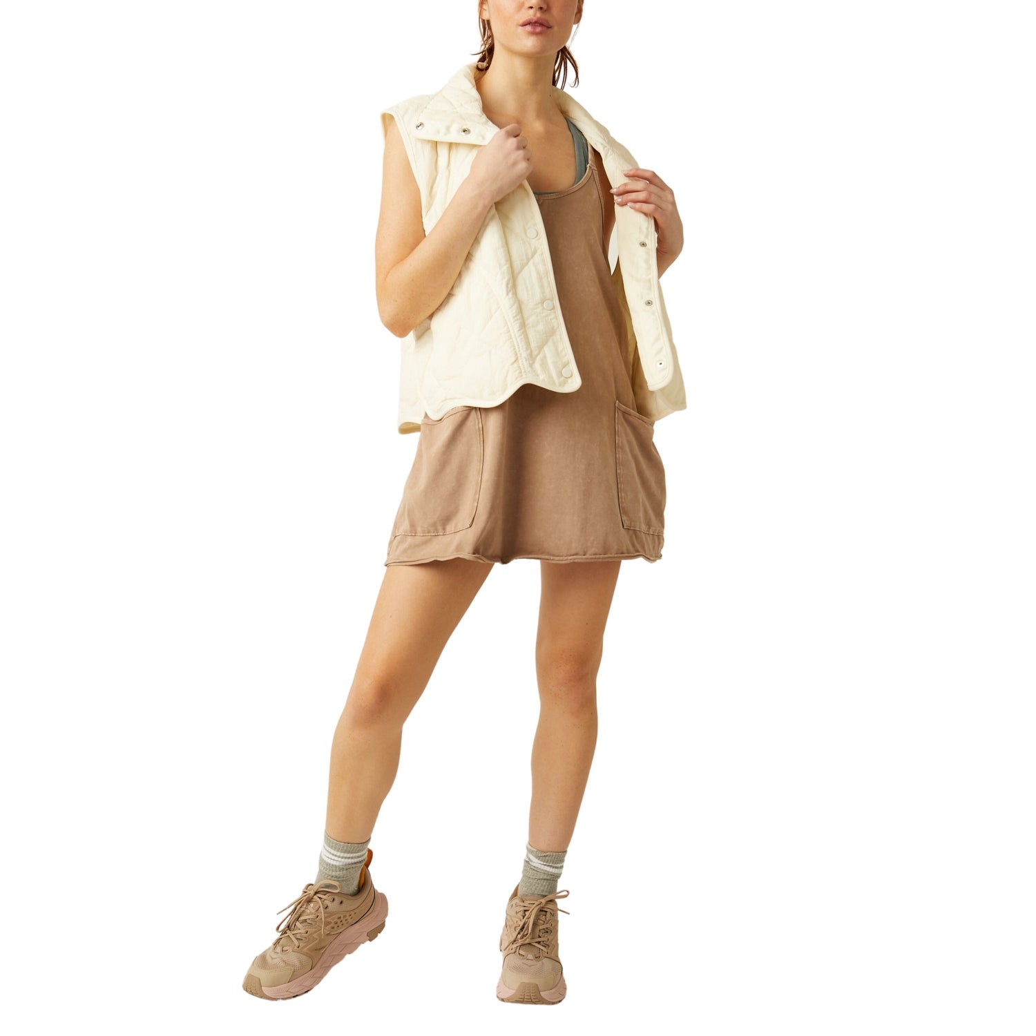 FP Movement 02. WOMENS APPAREL - WOMENS DRESS|SKIRT - WOMENS DRESS ACTIVE Women's Hot Shot Mini Dress 2224 MOCHA LATTE