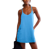 FP Movement 02. WOMENS APPAREL - WOMENS DRESS|SKIRT - WOMENS DRESS ACTIVE Women's Hot Shot Mini Dress 4415 DENIM BLUE