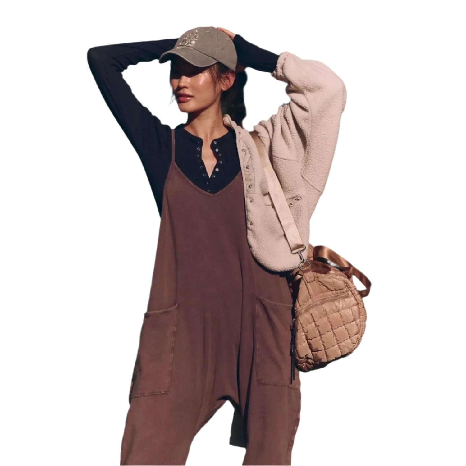 FP Movement 02. WOMENS APPAREL - WOMENS DRESS|SKIRT - WOMENS JUMPERS Women's Hot Shot Onesie 2005 DARK ESPRESSO