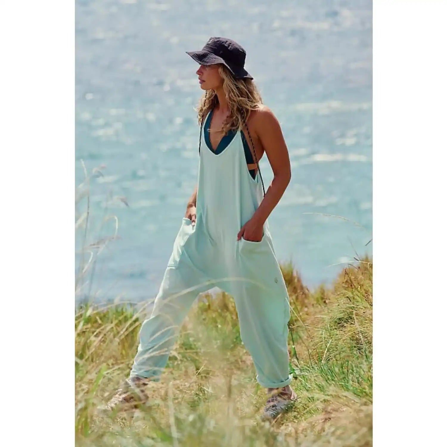 FP Movement 02. WOMENS APPAREL - WOMENS DRESS|SKIRT - WOMENS JUMPERS Women's Hot Shot Onesie WASHED AQUA