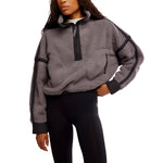FP Movement 02. WOMENS APPAREL - WOMENS HOODIES|SWEATERS - WOMENS PO Q ZIP Women's Mountain High 1/2 Zip 0052 GUNMETAL COMBO