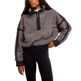 FP Movement 02. WOMENS APPAREL - WOMENS HOODIES|SWEATERS - WOMENS PO Q ZIP Women's Mountain High 1/2 Zip 0052 GUNMETAL COMBO
