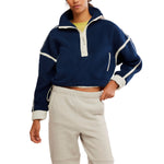 FP Movement 02. WOMENS APPAREL - WOMENS HOODIES|SWEATERS - WOMENS PO Q ZIP Women's Mountain High 1/2 Zip 4405 NAVY COMBO