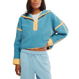 FP Movement 02. WOMENS APPAREL - WOMENS HOODIES|SWEATERS - WOMENS PO Q ZIP Women's Mountain High 1/2 Zip 4498 CELESTIAL BLUE COMBO