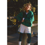 FP Movement 02. WOMENS APPAREL - WOMENS HOODIES|SWEATERS - WOMENS PO Q ZIP Women's Mountain High 1/2 Zip 3462 GREEN GLOW