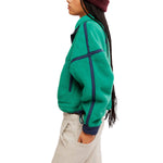 FP Movement 02. WOMENS APPAREL - WOMENS HOODIES|SWEATERS - WOMENS PO Q ZIP Women's Mountain High 1/2 Zip 3462 GREEN GLOW