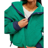 FP Movement 02. WOMENS APPAREL - WOMENS HOODIES|SWEATERS - WOMENS PO Q ZIP Women's Mountain High 1/2 Zip 3462 GREEN GLOW