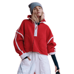 FP Movement 02. WOMENS APPAREL - WOMENS HOODIES|SWEATERS - WOMENS PO HOODY Women's Mountain High 1/2 Zip Fleece 6600 WINTERBERRY COMBO