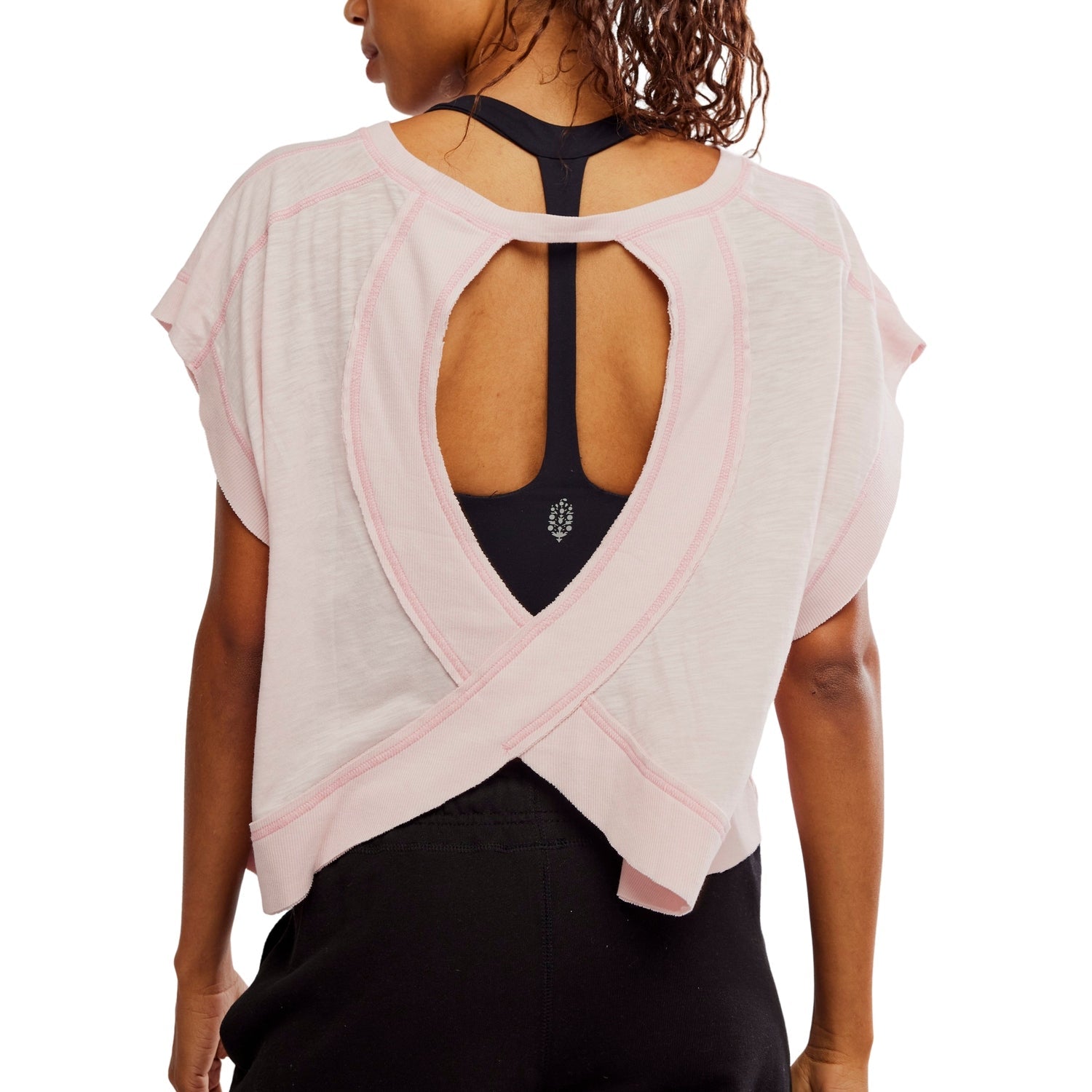 FP Movement 02. WOMENS APPAREL - WOMENS SS SHIRTS - WOMENS SS ACTIVE Women's My Time Tee 6148 POWDER PINK