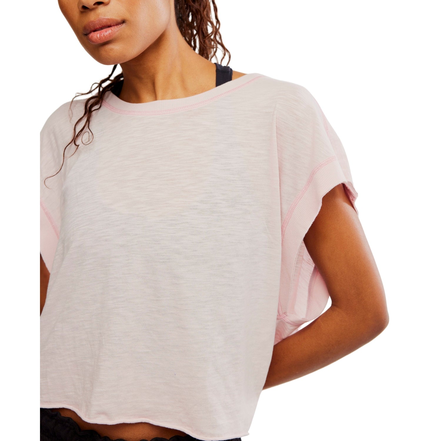 FP Movement 02. WOMENS APPAREL - WOMENS SS SHIRTS - WOMENS SS ACTIVE Women's My Time Tee 6148 POWDER PINK