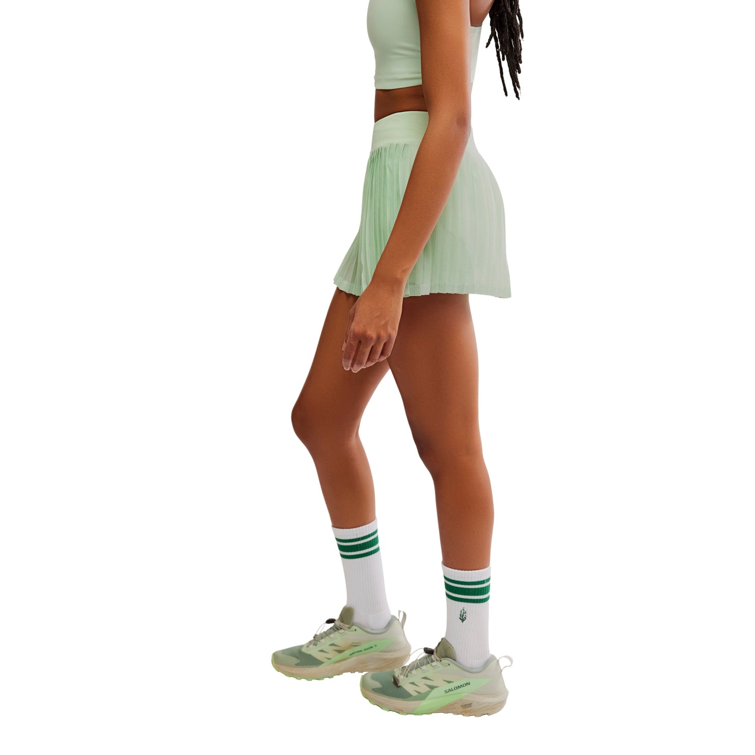 FP Movement 02. WOMENS APPAREL - WOMENS DRESS|SKIRT - WOMENS SKIRT ACTIVE Women's Rally Ruffle Mini Skirt 3318 PISTACHIO