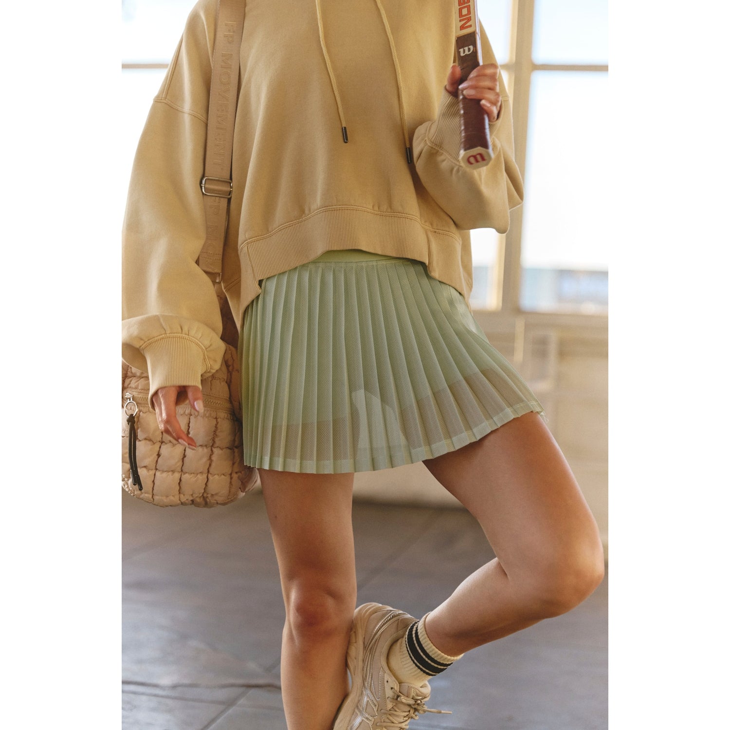 FP Movement 02. WOMENS APPAREL - WOMENS DRESS|SKIRT - WOMENS SKIRT ACTIVE Women's Rally Ruffle Mini Skirt 3318 PISTACHIO