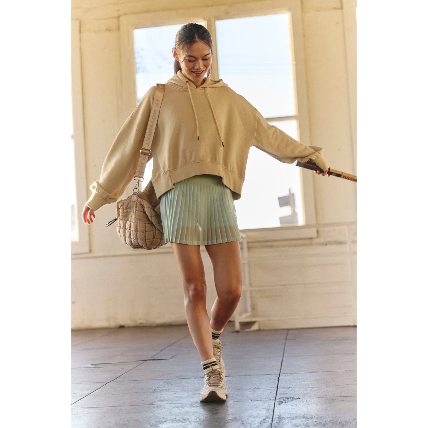 FP Movement 02. WOMENS APPAREL - WOMENS DRESS|SKIRT - WOMENS SKIRT ACTIVE Women's Rally Ruffle Mini Skirt 3318 PISTACHIO