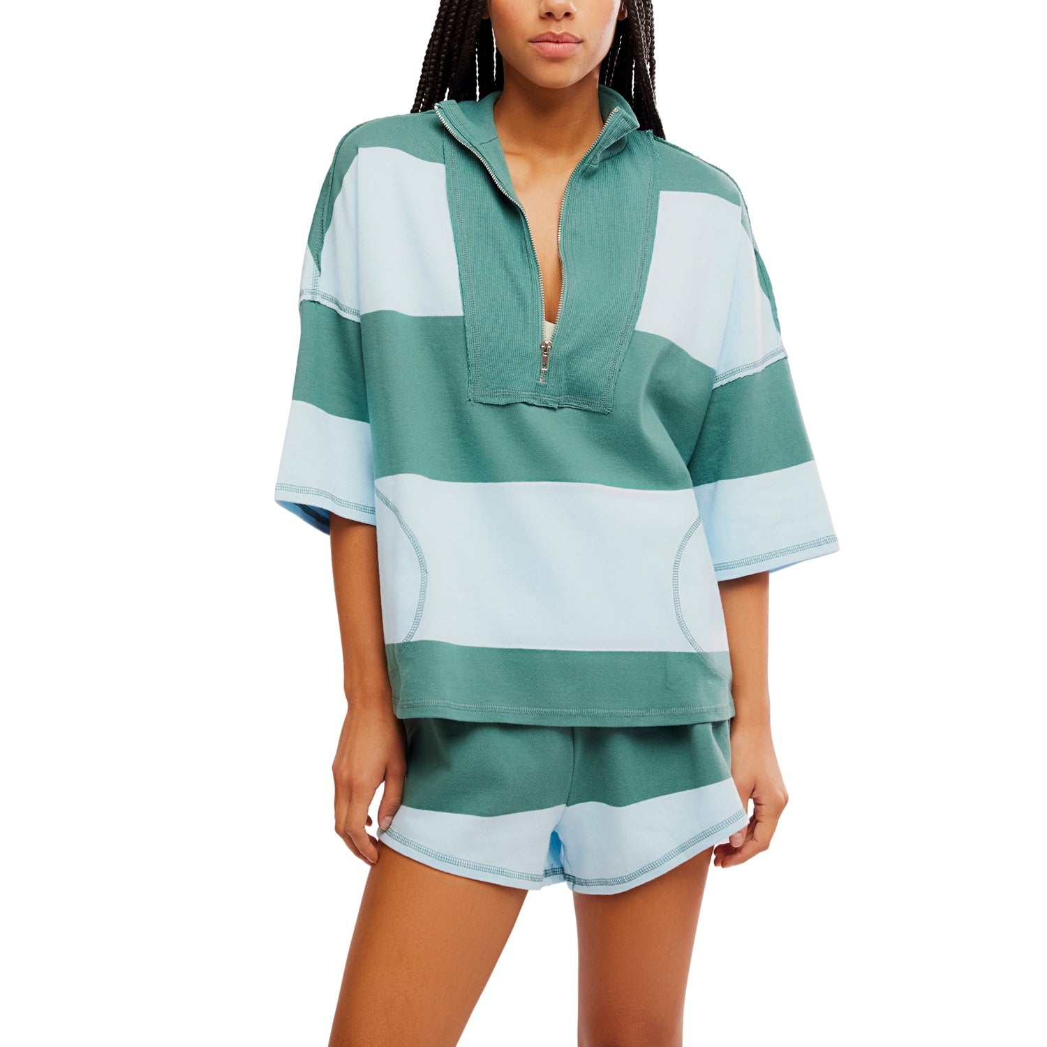 FP Movement 02. WOMENS APPAREL - WOMENS DRESS|SKIRT - WOMENS JUMPERS Women's Retro Rugby Set 3022 HERITAGE GREEN COMBO