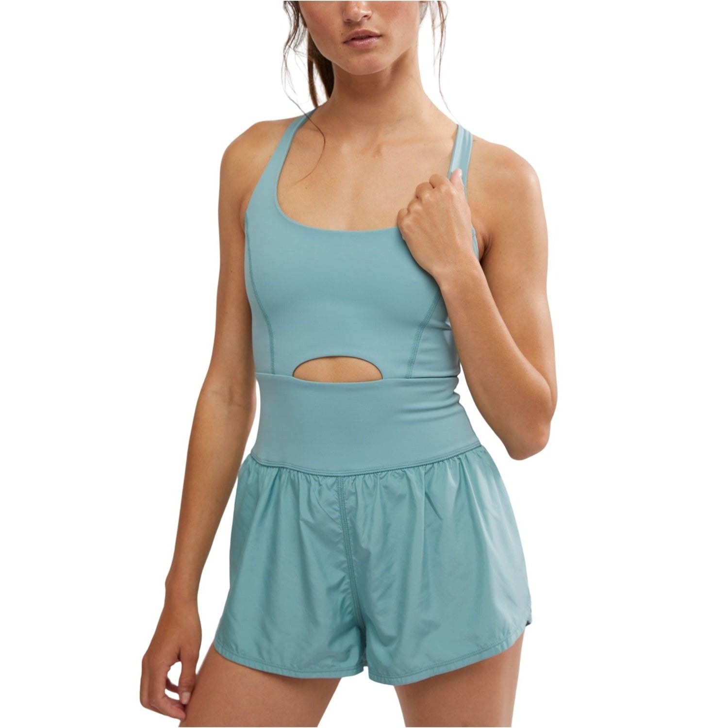 FP Movement 02. WOMENS APPAREL - WOMENS DRESS|SKIRT - WOMENS JUMPERS Women's Righteous Runsie 3318 EUCALYPTUS